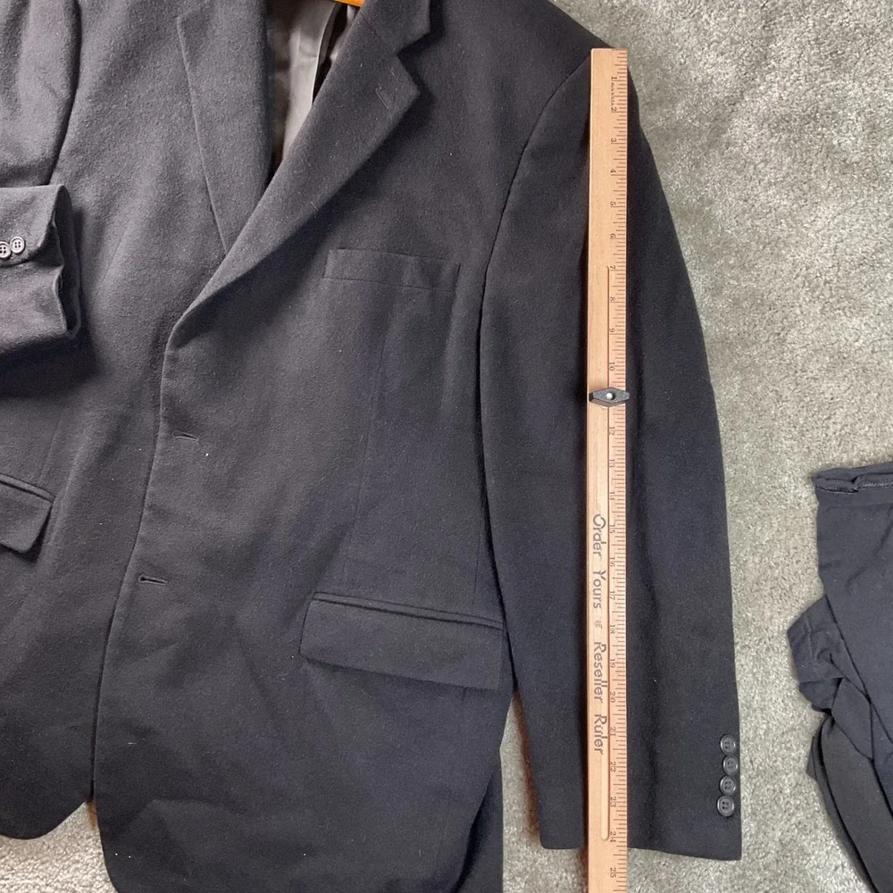 Joseph & Feiss Blazer Mens 48 Regular Black Excellent 100% Camel Hair Sport Coat